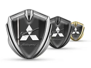 Mitsubishi Badge Self Adhesive Luxury Design Shiny Metal